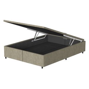 Box Baú Queen Bipartido Prodormir Standard Rústico Cinza (158x198x34cm)